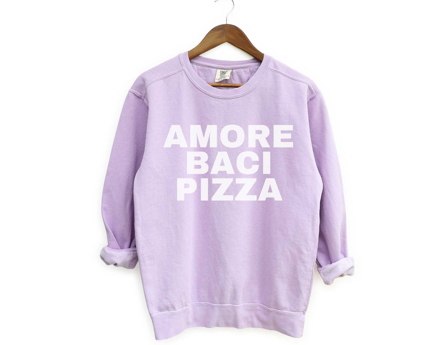 Amore Baci Pizza (Love Kisses Pizza) Sweatshirt in Orchid