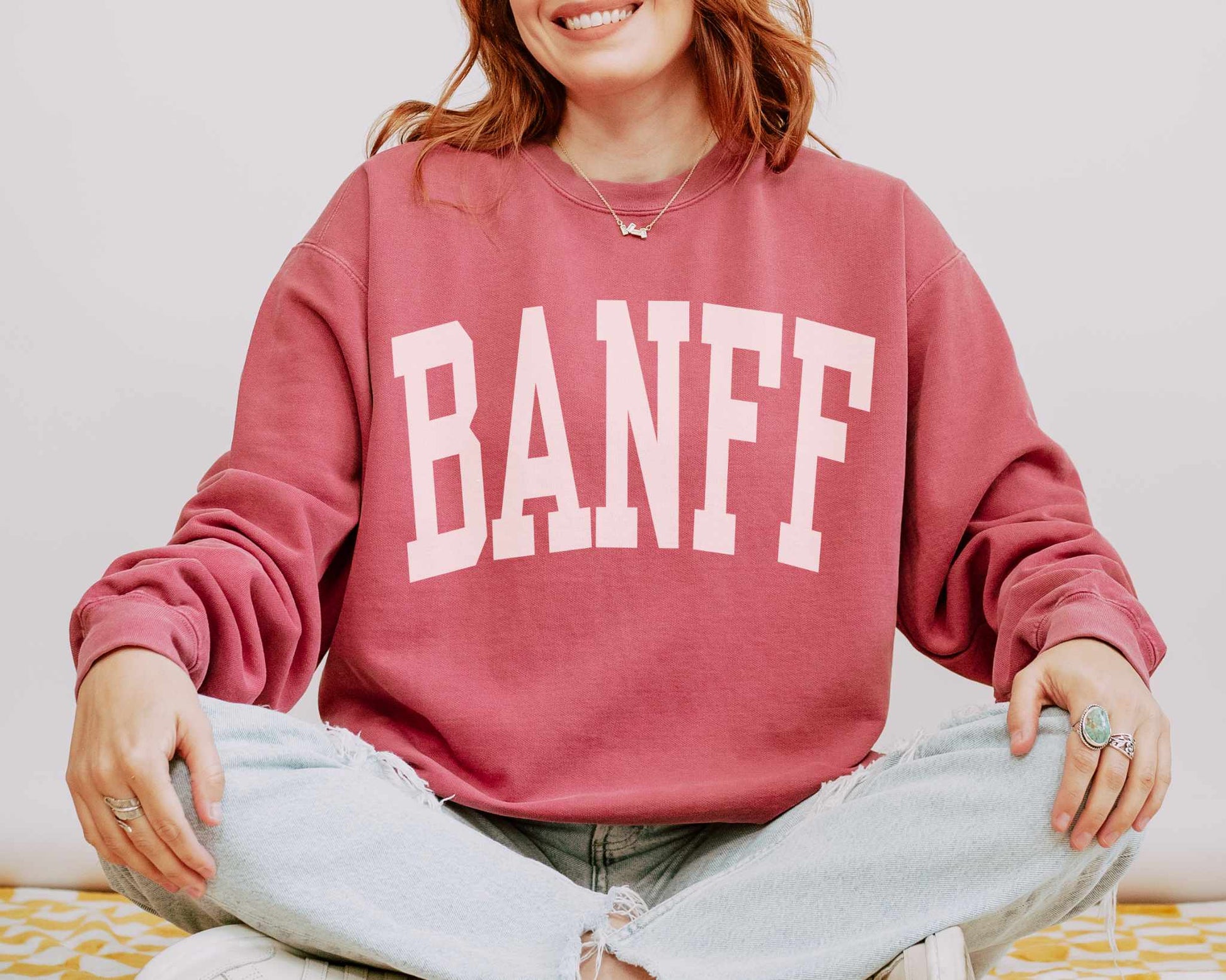 Banff Comfort Colors Sweatshirt in Crimson