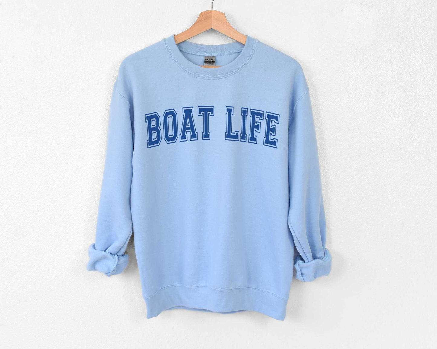 Boat Life Sweatshirt in Light Blue
