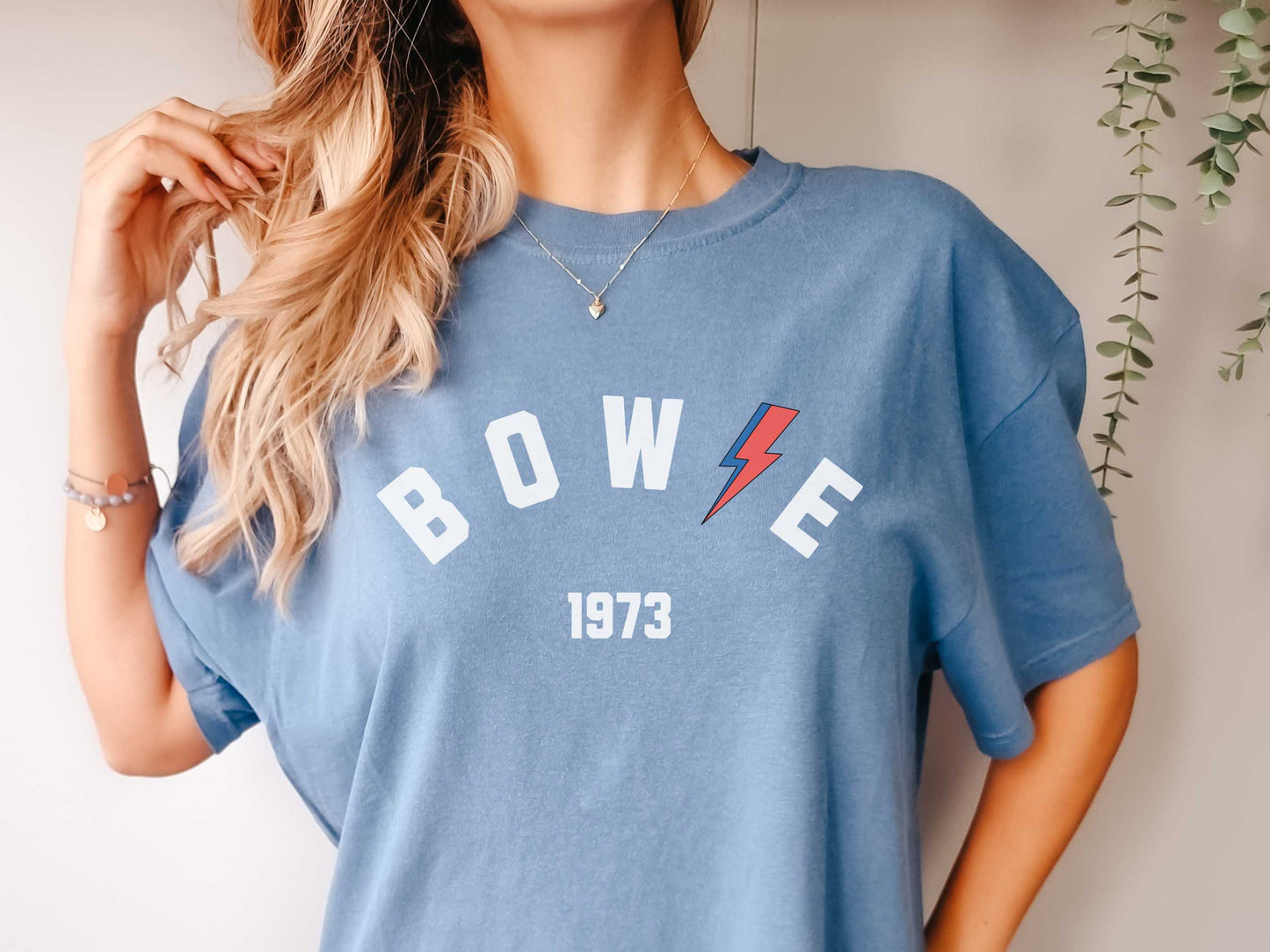 David Bowie "Bowie 1973" T-Shirt in Blue Jean