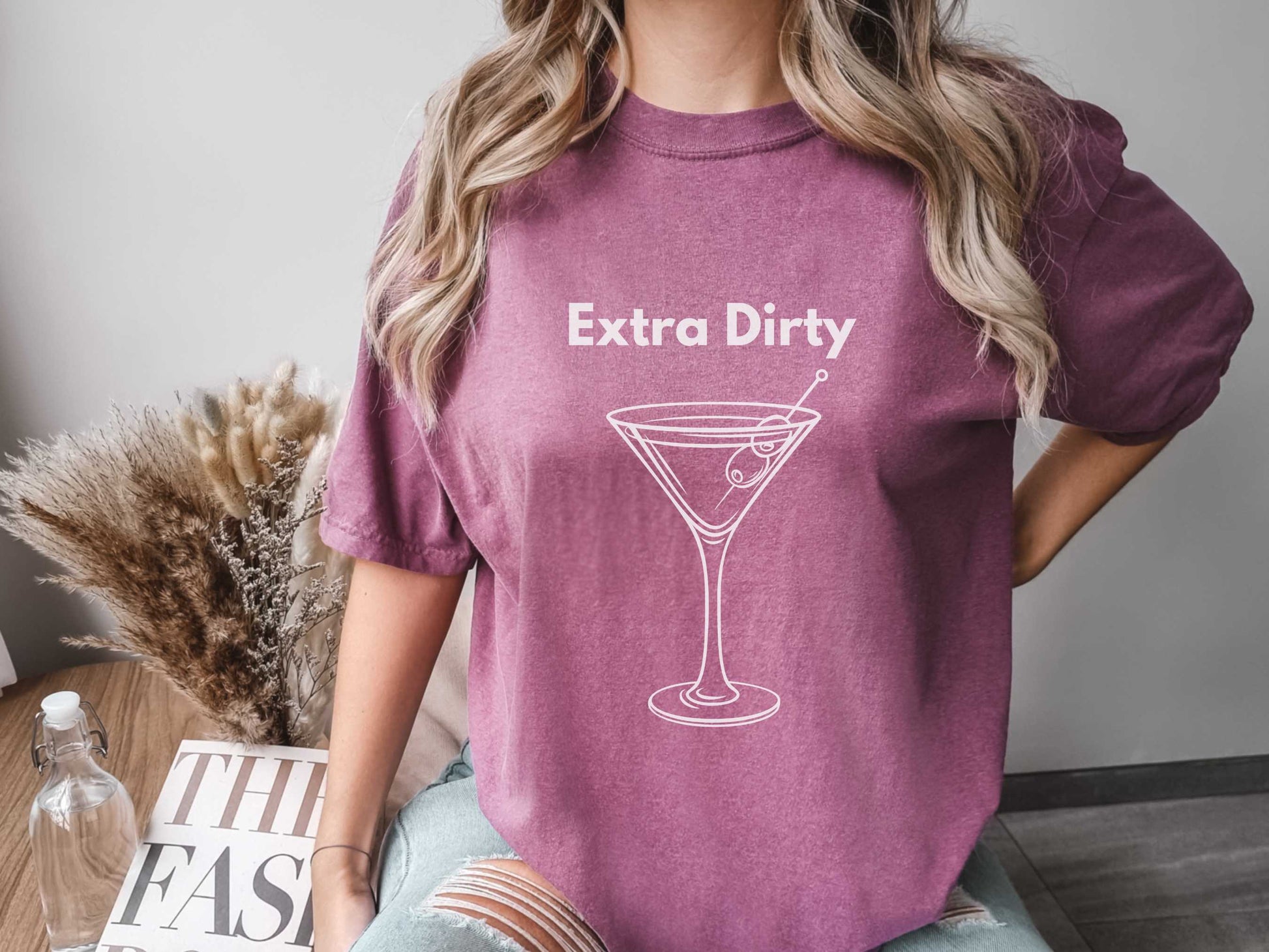 Extra Dirty Martini T-Shirt in Berry