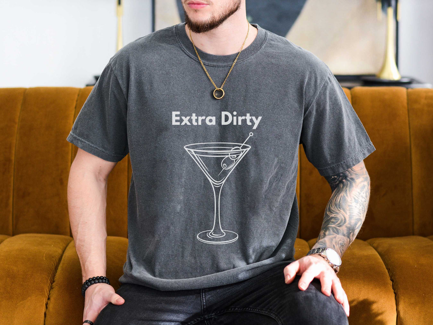Extra Dirty Martini T-Shirt in Pepper