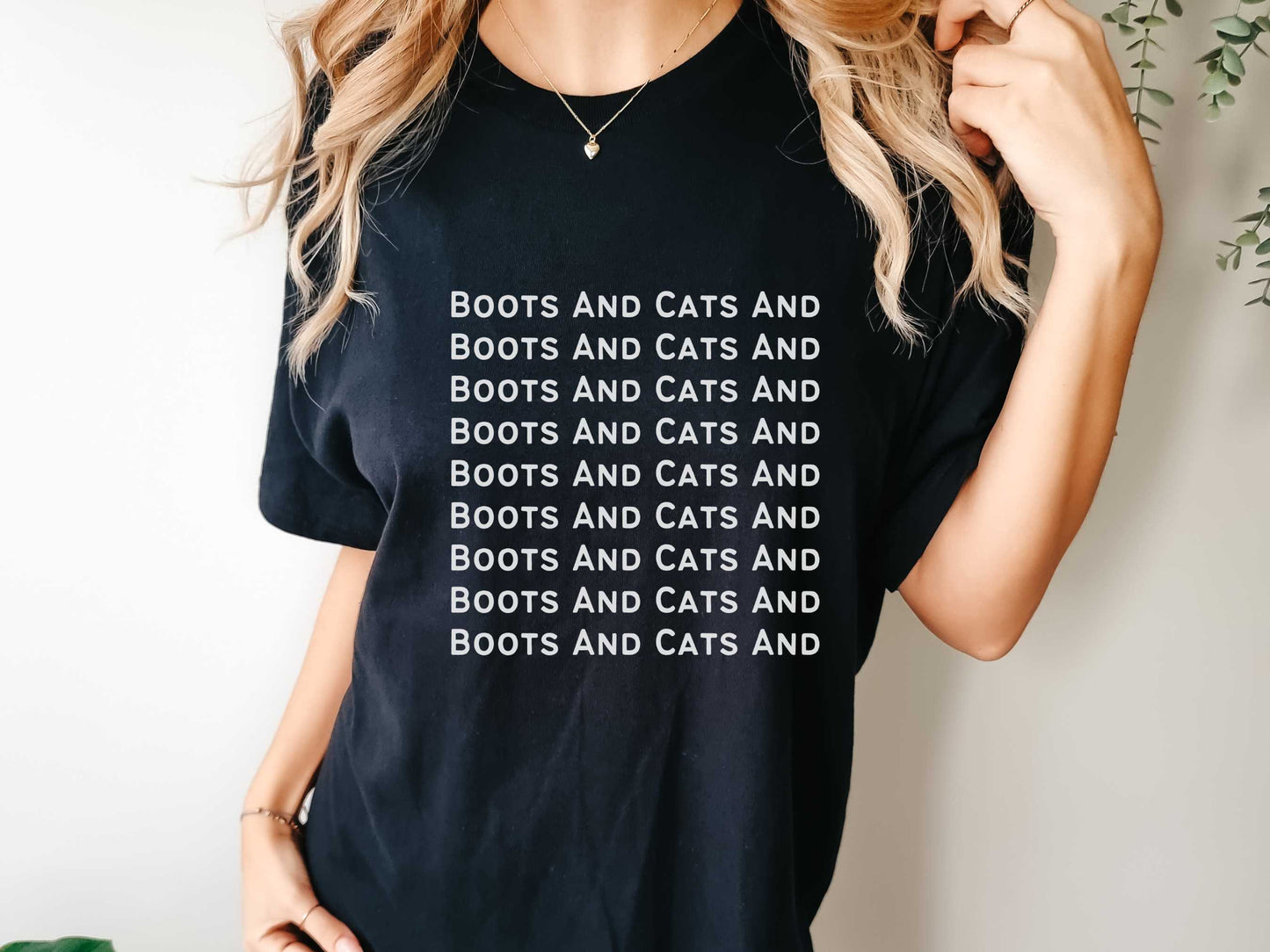 Funny Beatboxing "Boots And Cats" T-Shirt in Black