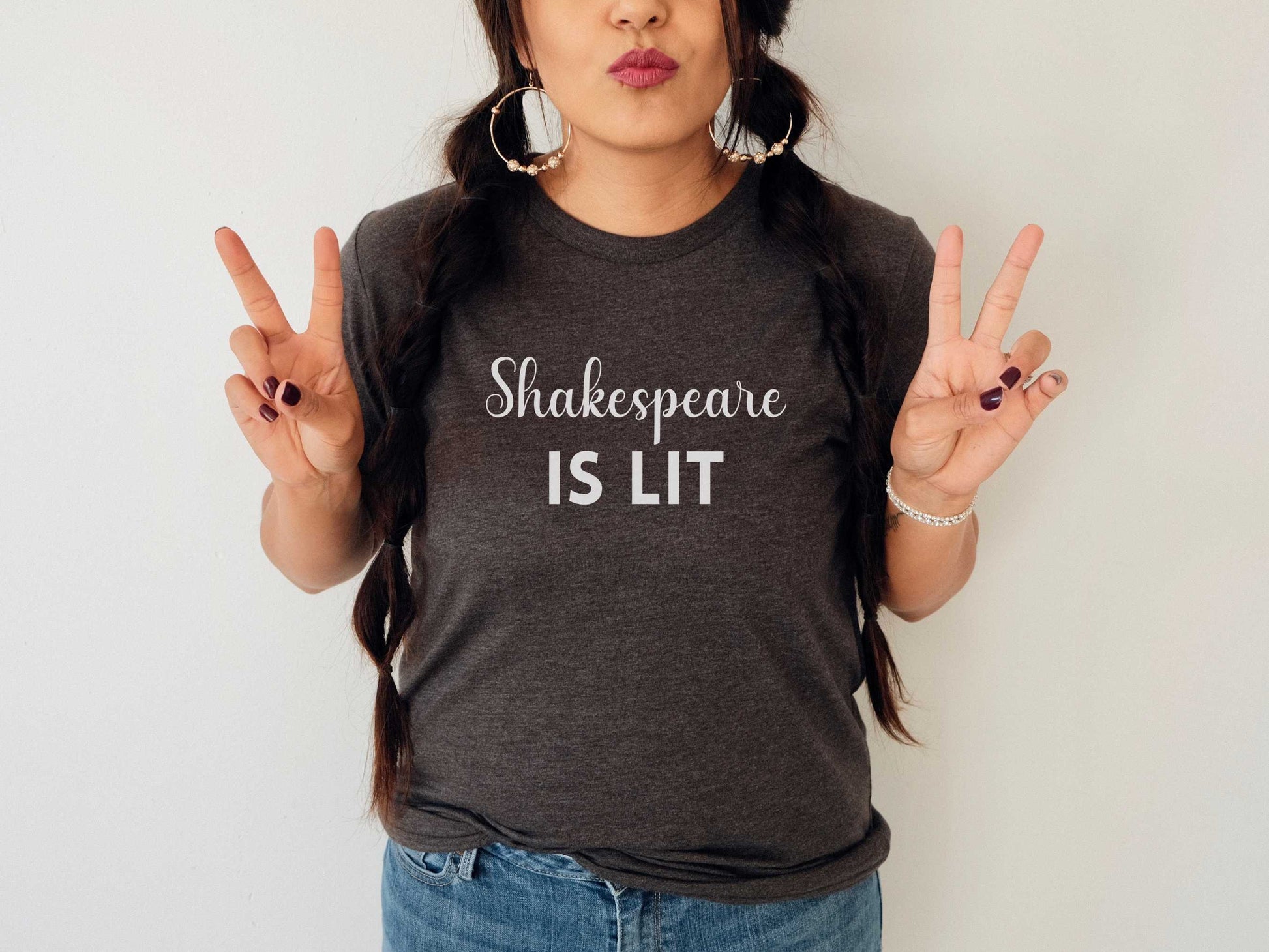 Funny Shakespeare T-Shirt in Dark Gray Heather