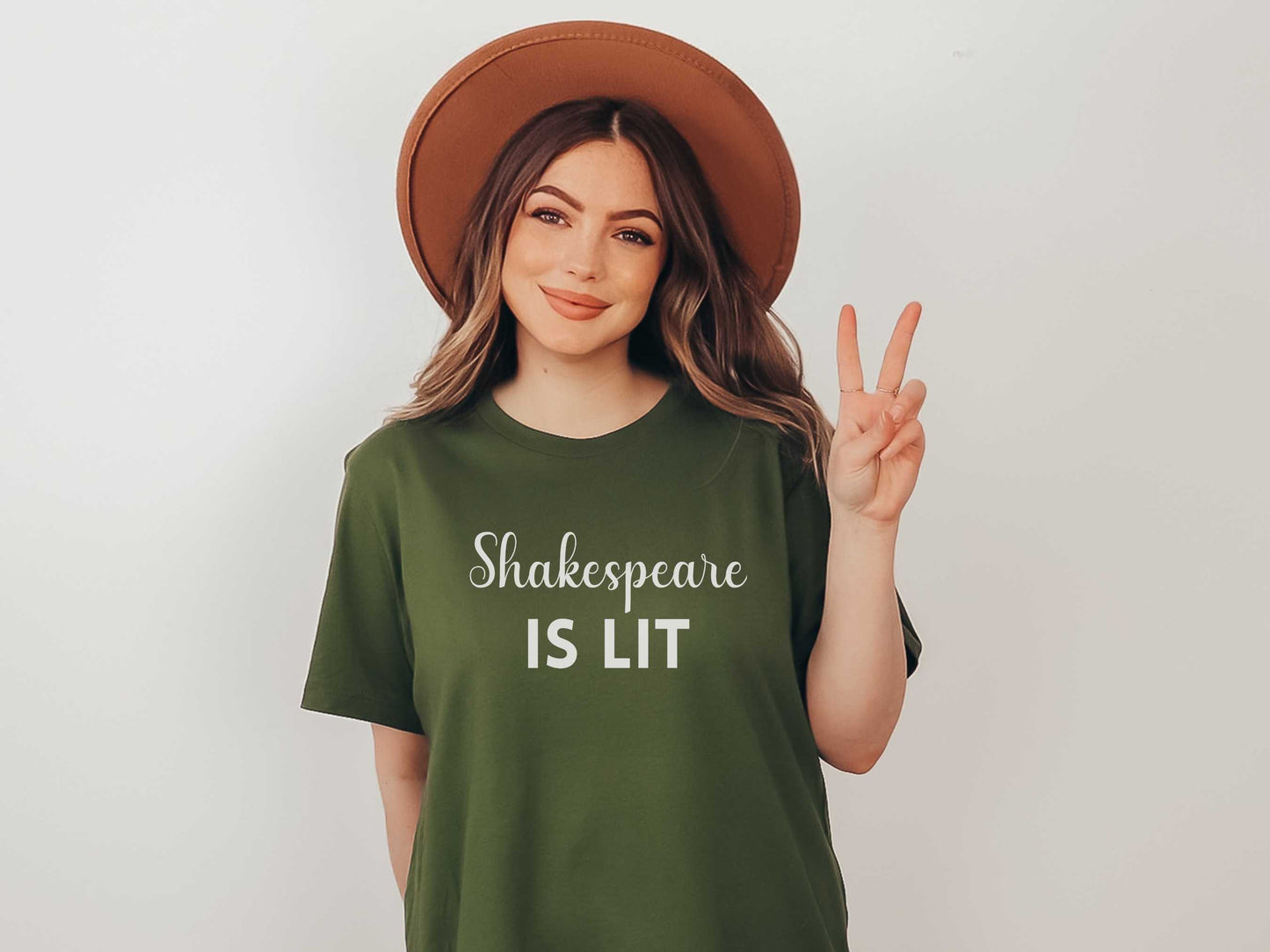 Funny Shakespeare T-Shirt in Olive