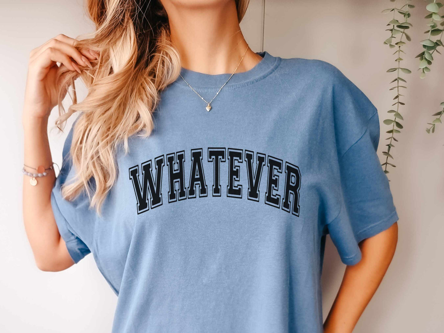 Gen X "Whatever" Comfort Colors T-Shirt in Blue Jean