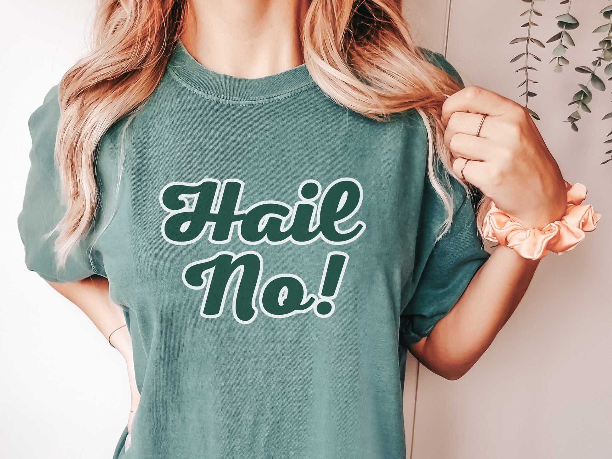 MSU "Hail No" T-Shirt in Light Green