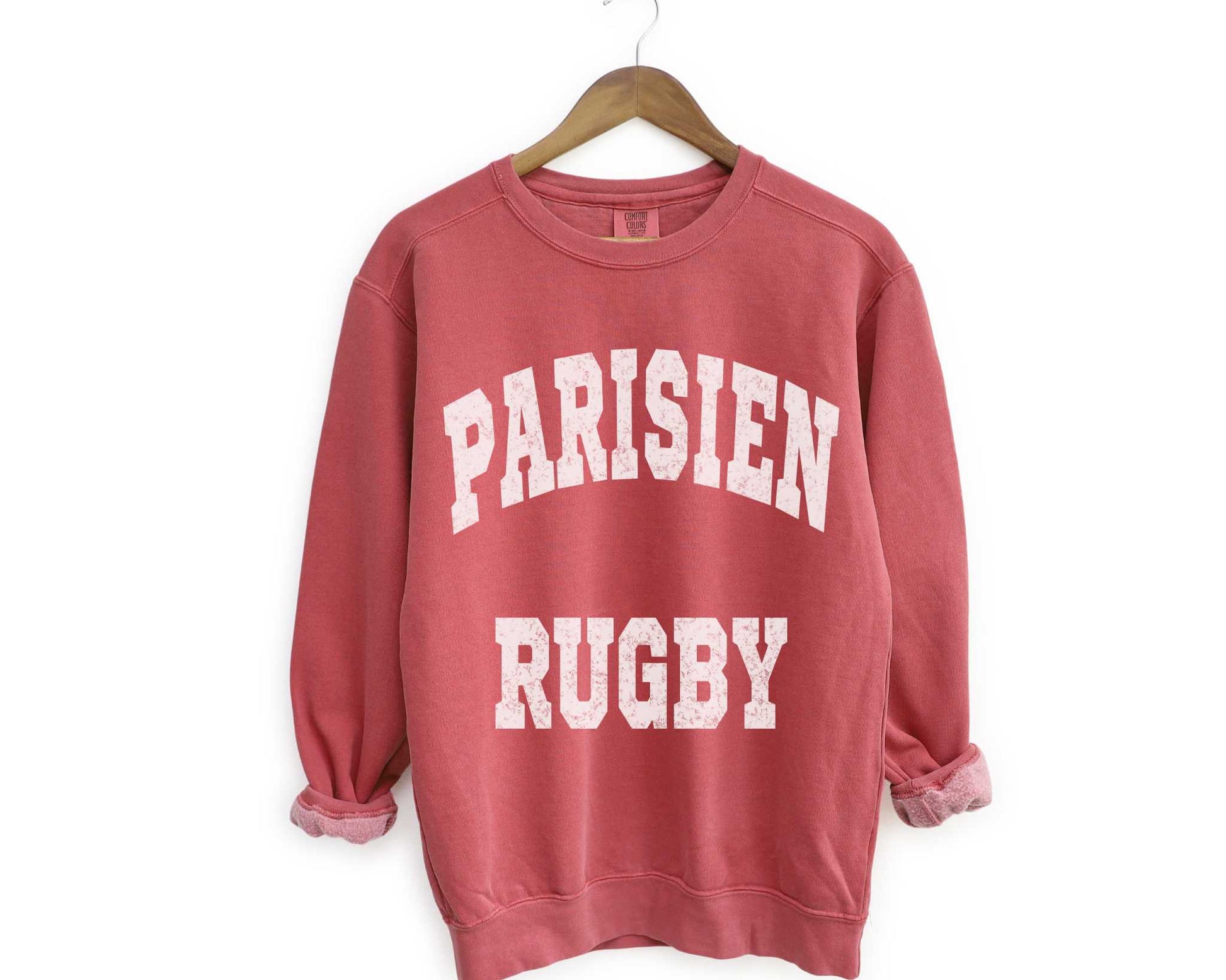 Parisien Rugby Sweatshirt in Crimson