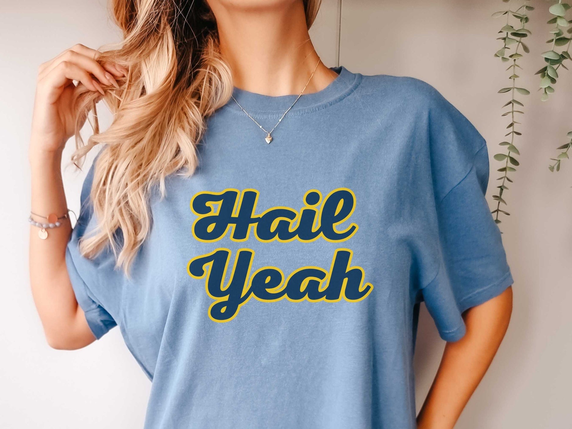 U of M "Hail Yeah" T-Shirt in Blue Jean