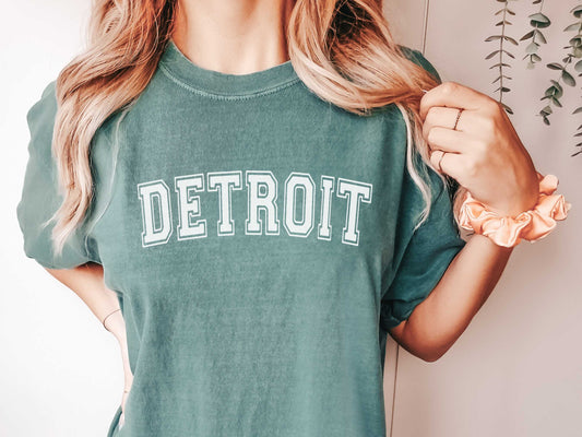 Vintage Detroit T-Shirt in Light Green Unisex
