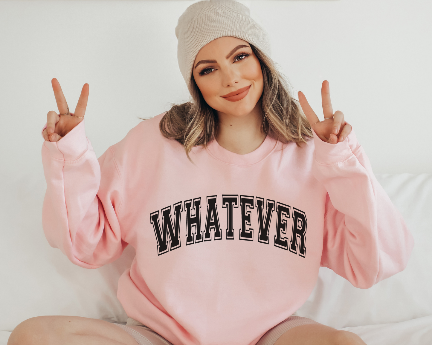 Whatever Sweatshirt in Pink