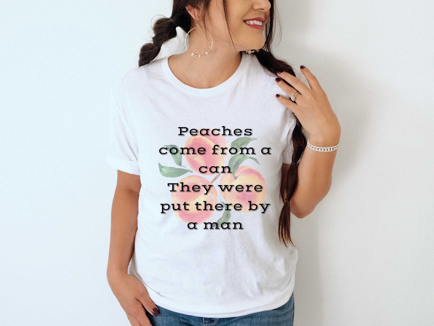 Peaches Come From A Can T-Shirt in White