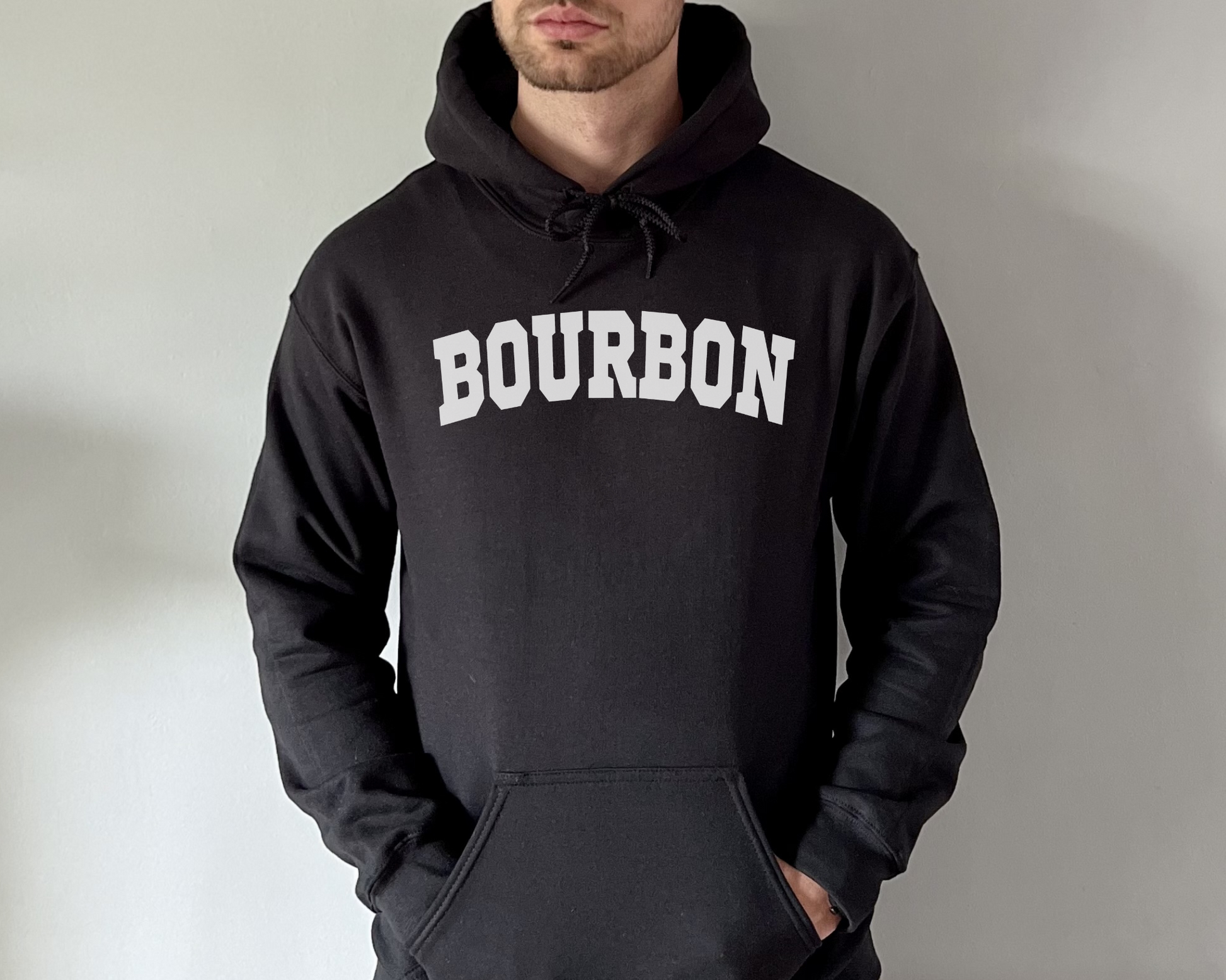Bourbon Hoodie in Black on a Male