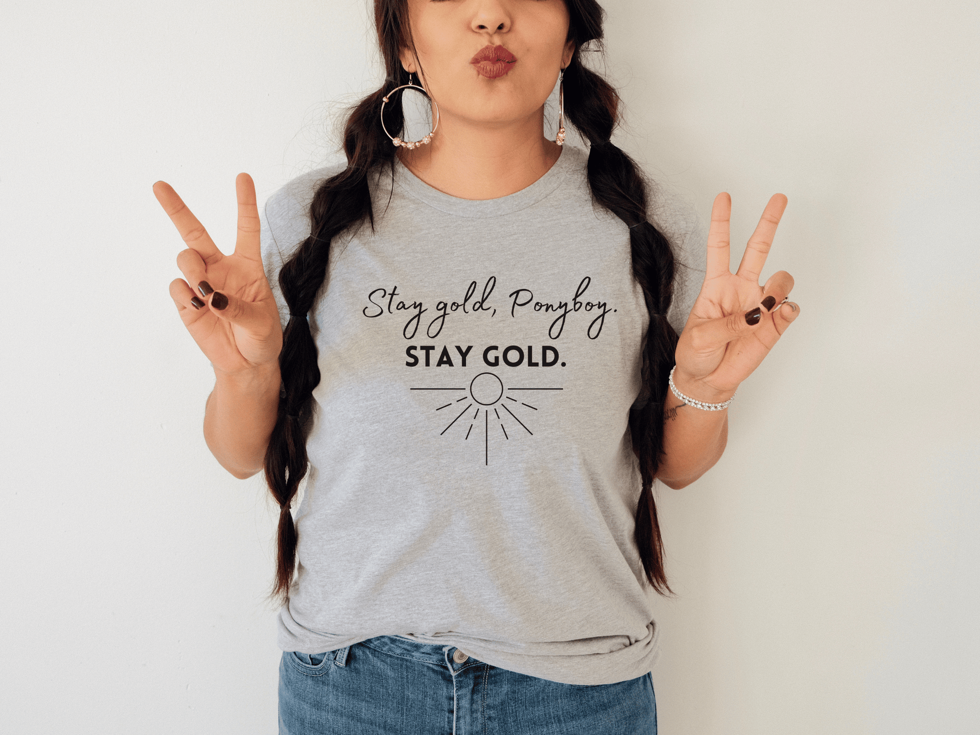 Stay Gold Ponyboy T-Shirt in Athletic Gray