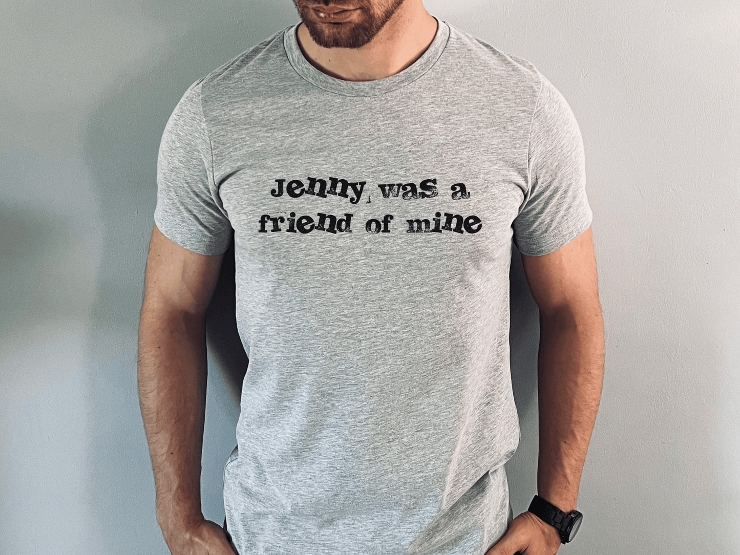 The Killers "Jenny was a Friend of Mine" T-Shirt in Athletic Heather on a male