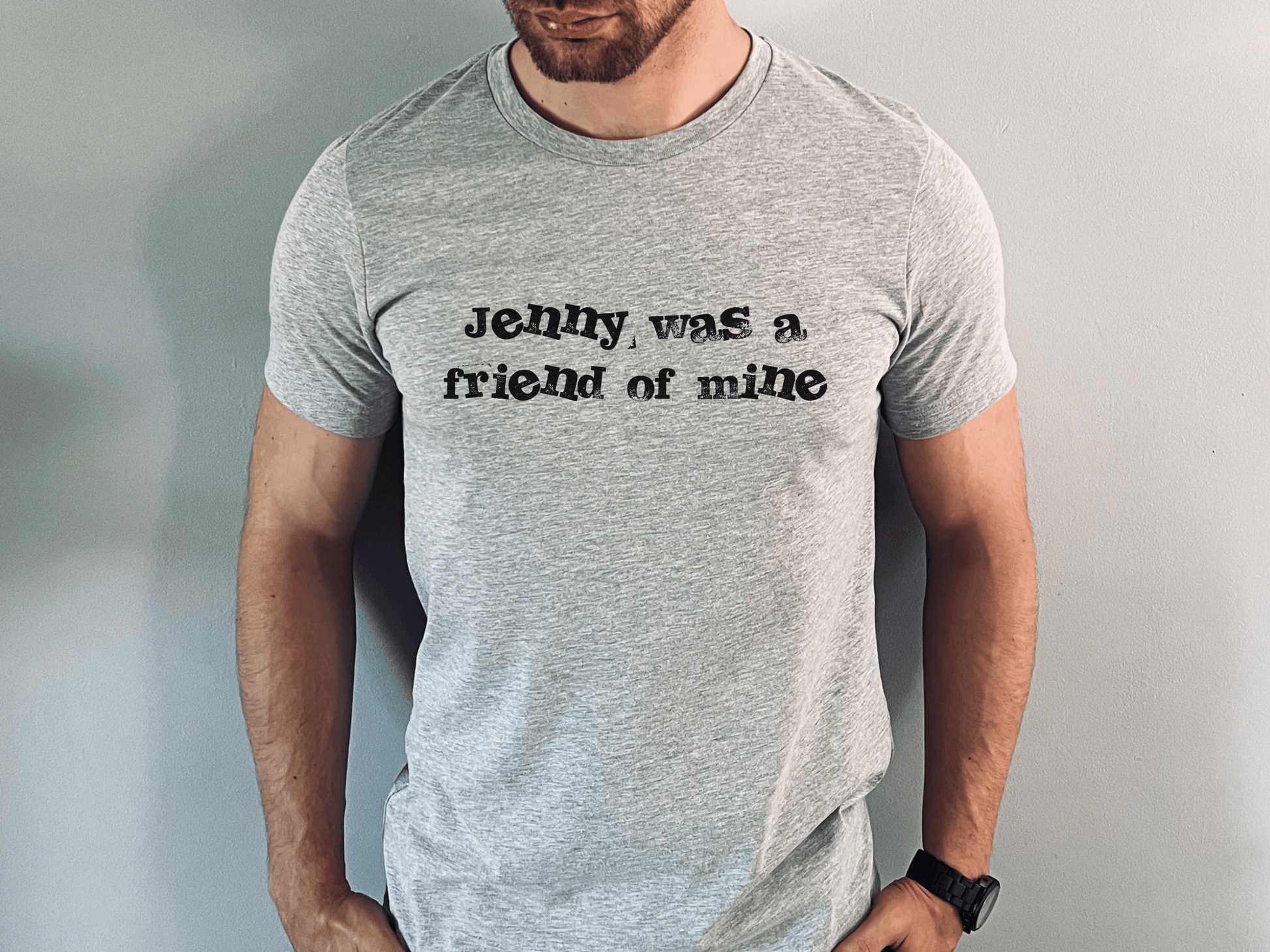 The Killers "Jenny was a Friend of Mine" T-Shirt in Athletic Heather on a male