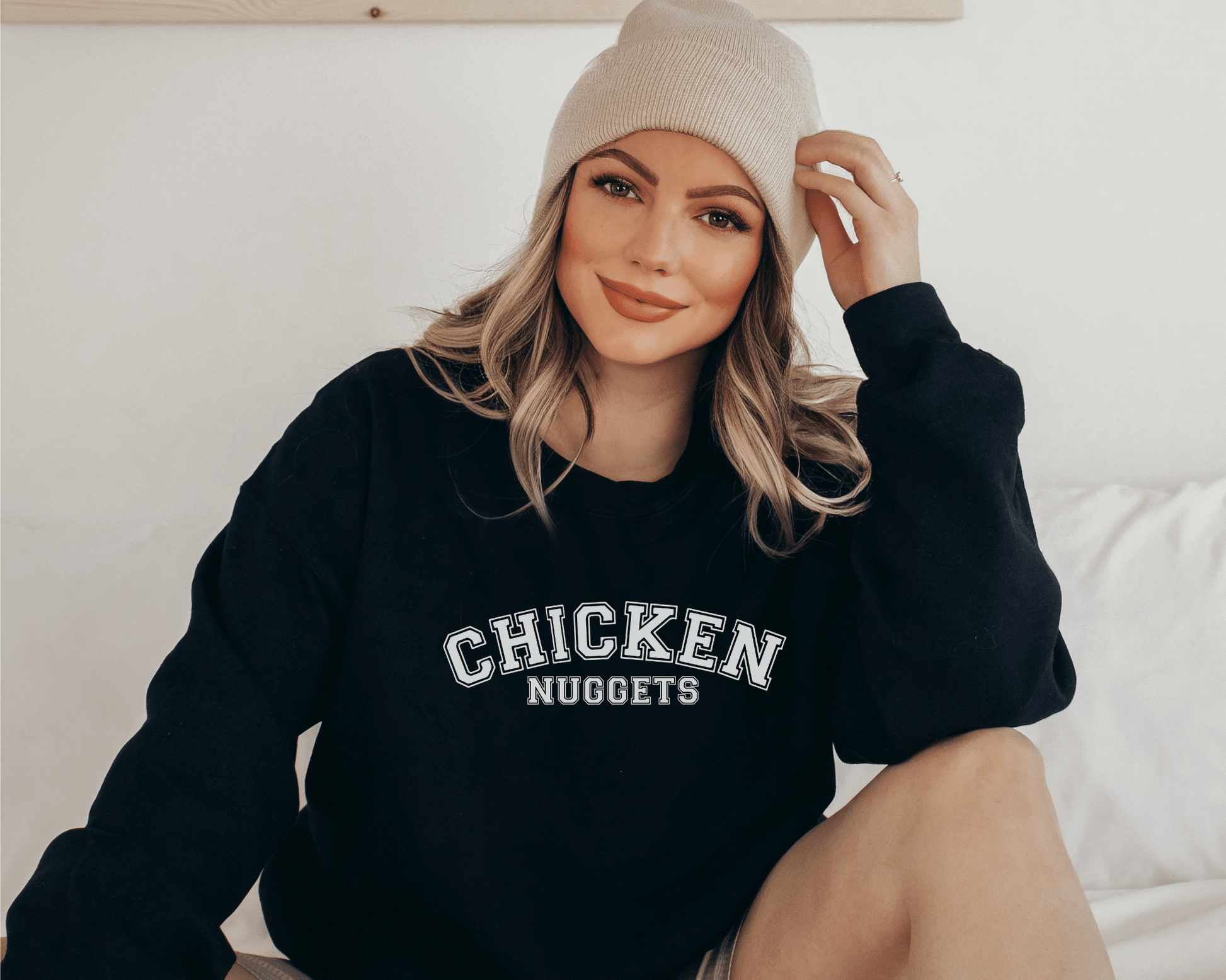 Chicken Nugget Sweatshirt in Black