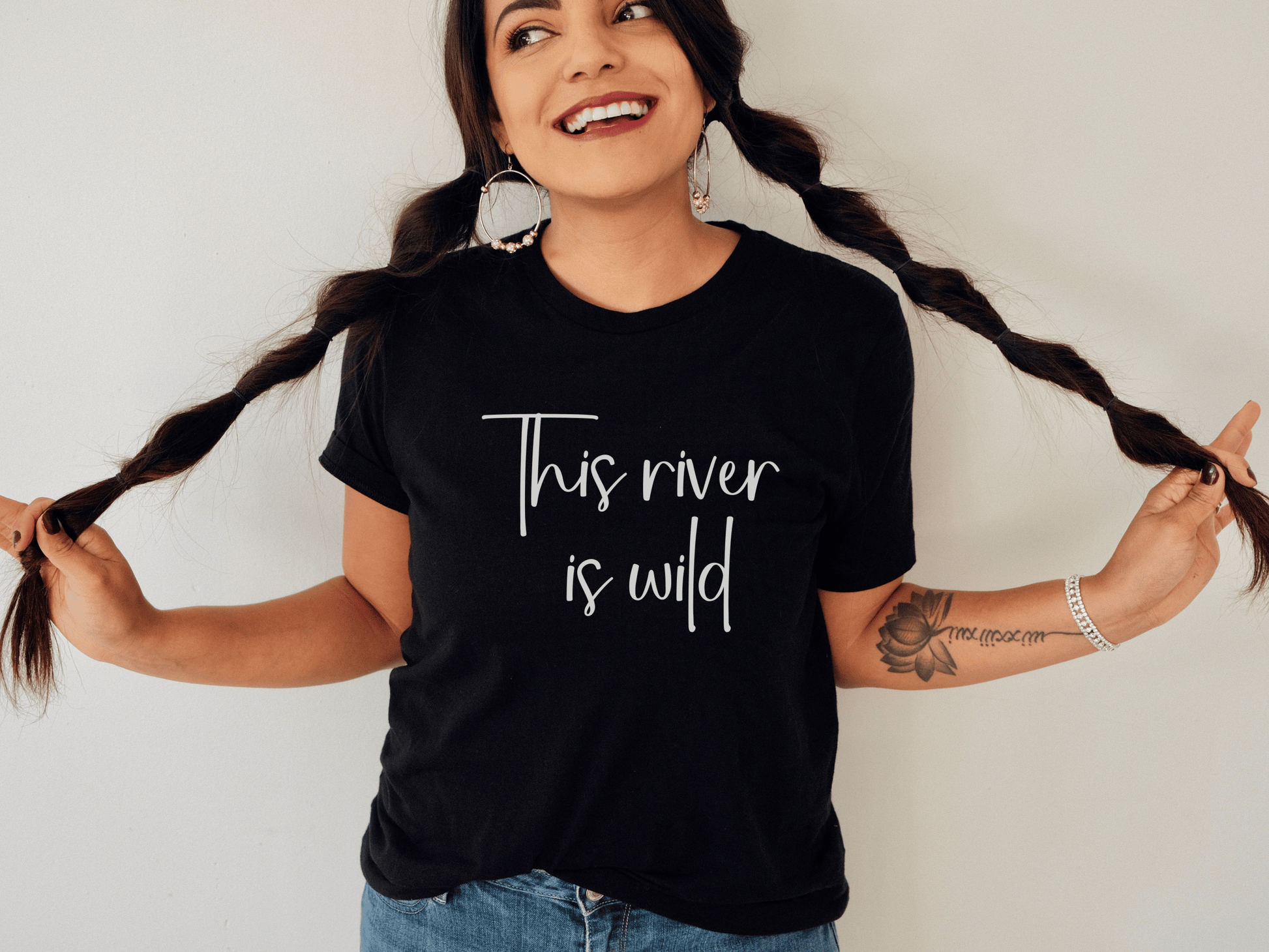 The KIllers "This River is Wild" T-Shirt in Black on a female