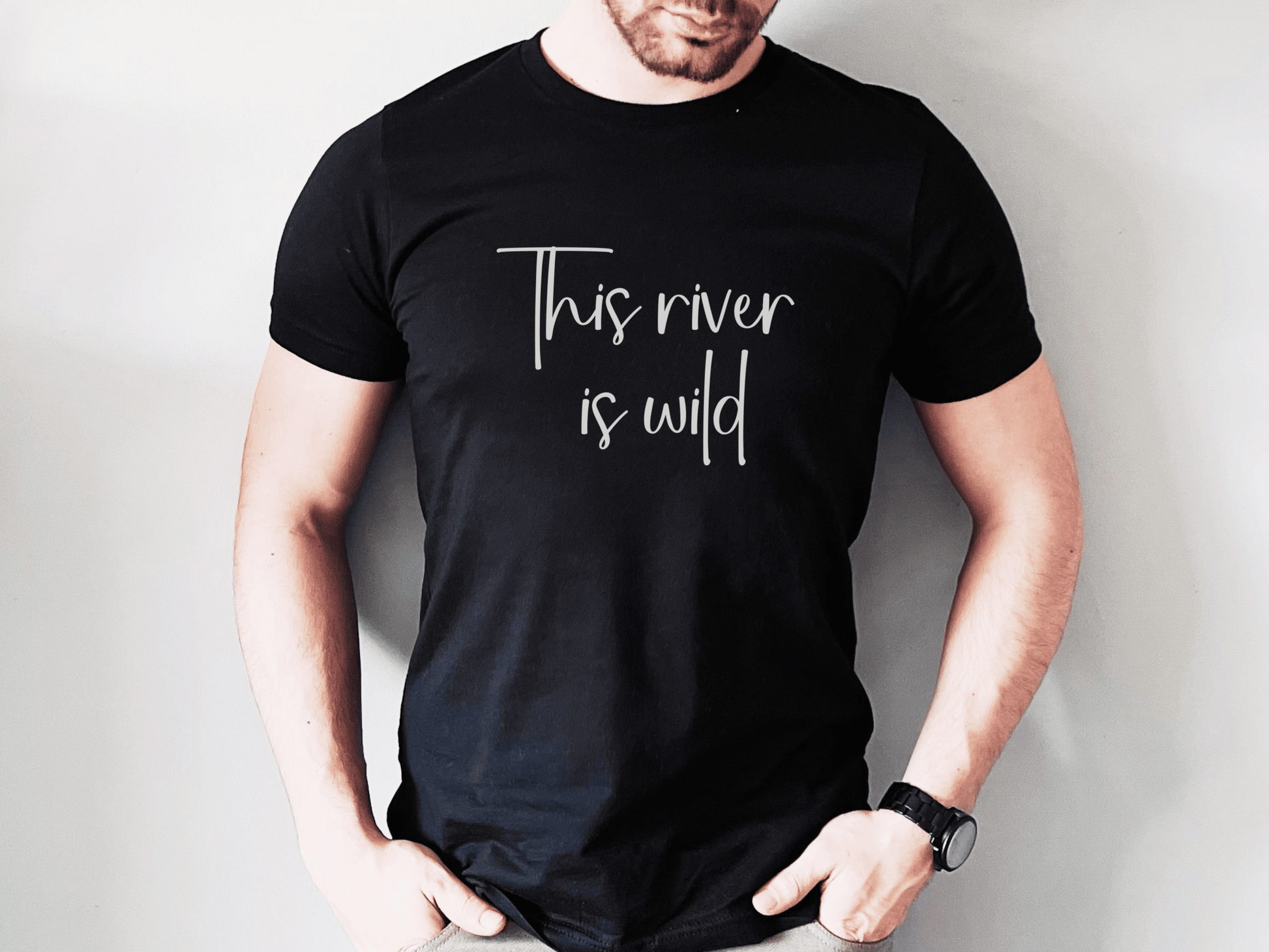 The KIllers "This River is Wild" T-Shirt in Black on a male