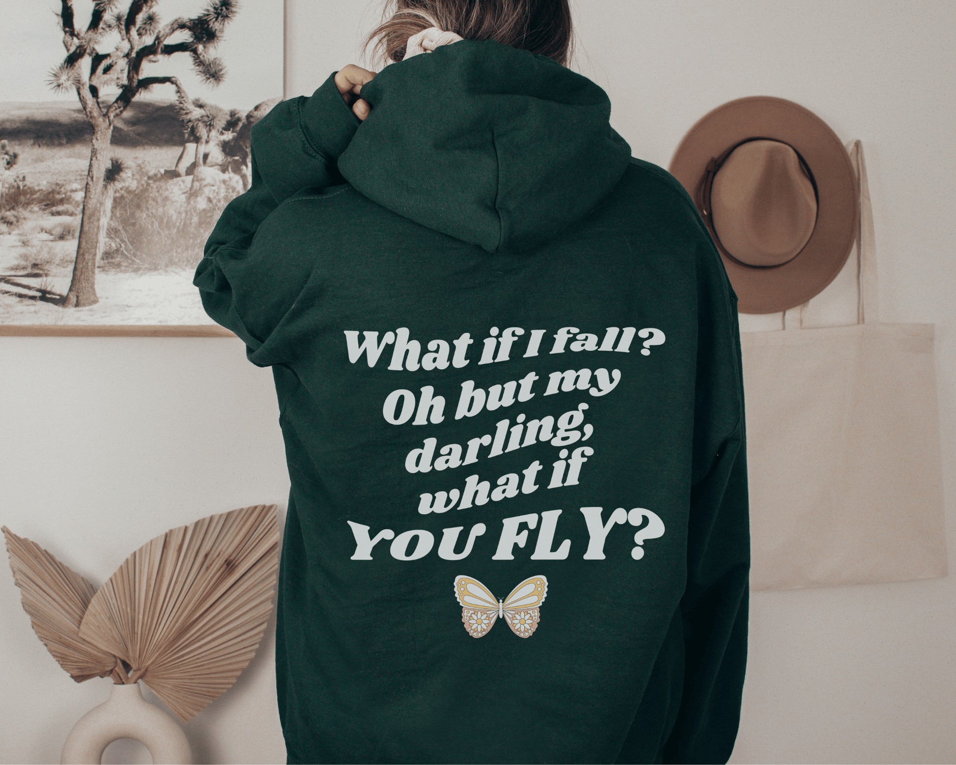 Retro What if You Fly Hoodie in Forest