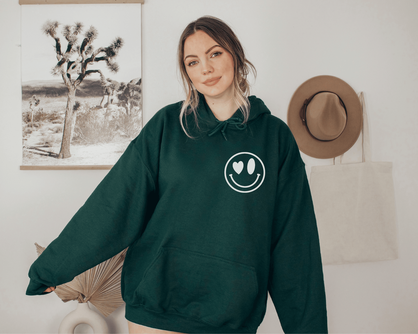 Grow with the Flow Hoodie in Forest, front of hoodie.