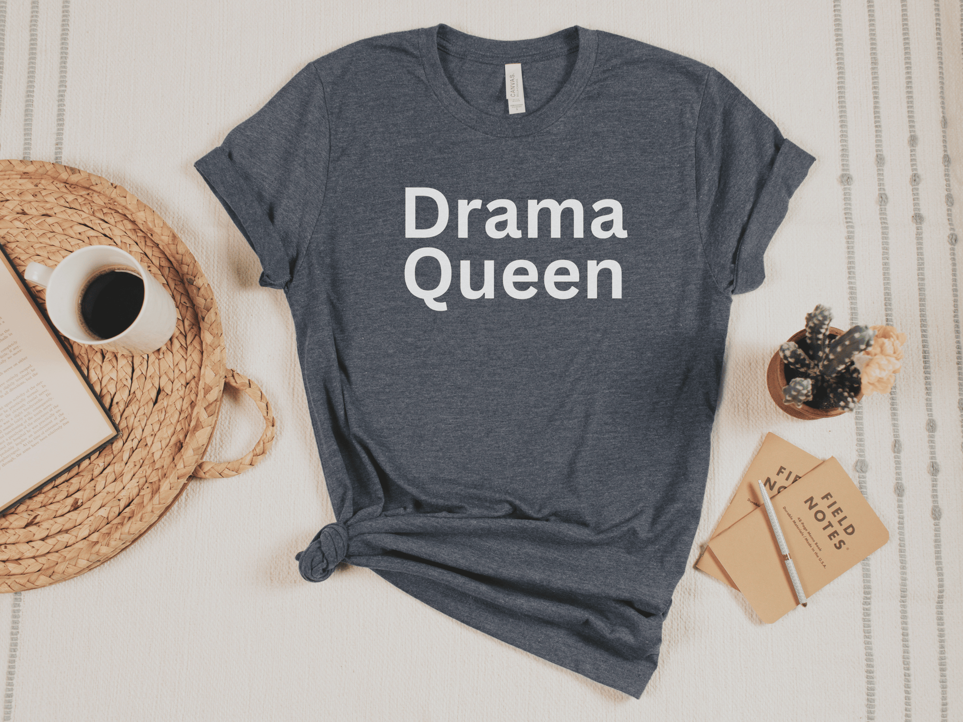 Drama Queen T-Shirt in Heather Navy