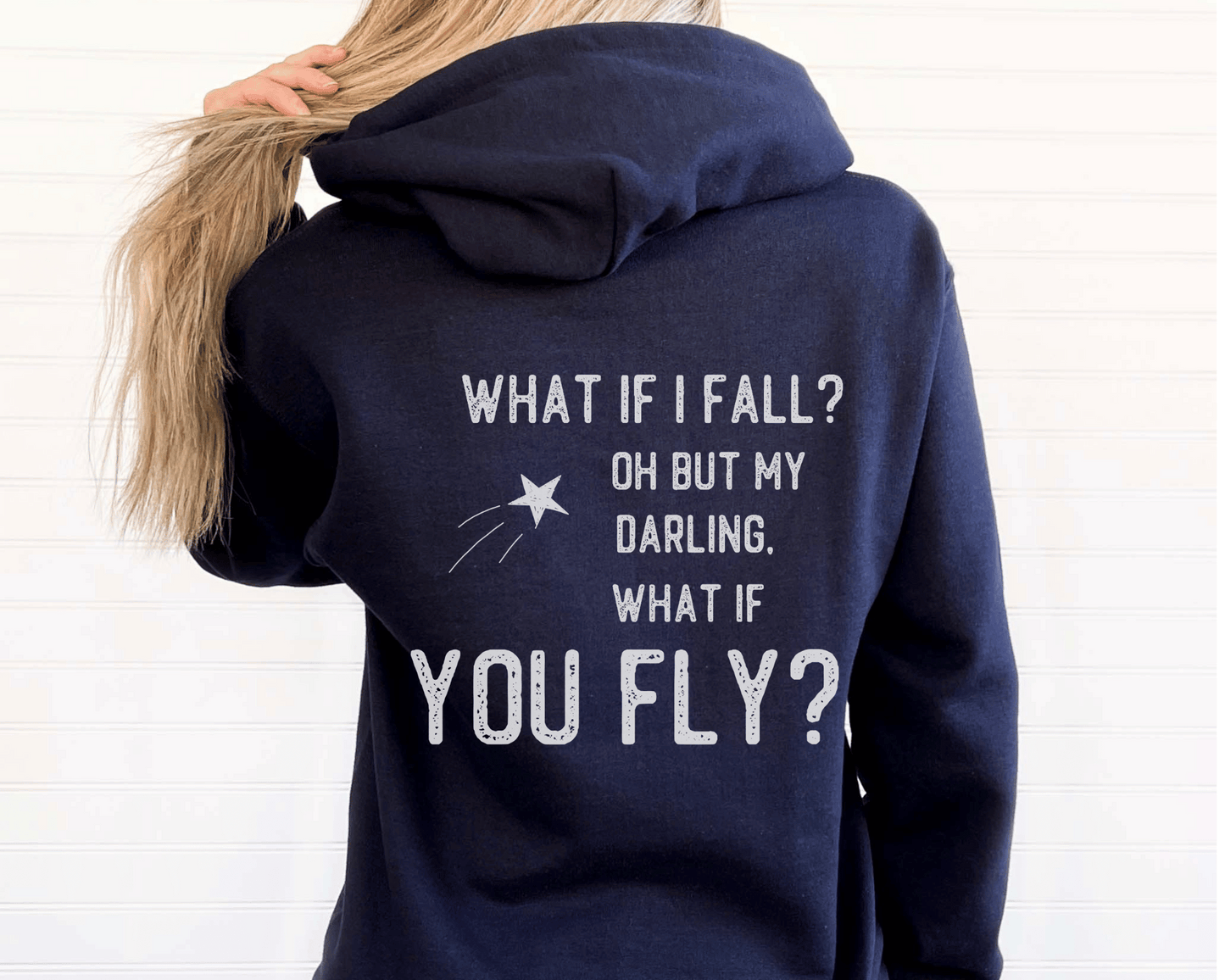 What if I Fall Hoodie in Navy