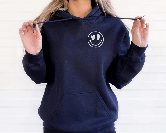 Grow with the Flow Hoodie in Navy, front of hoodie.