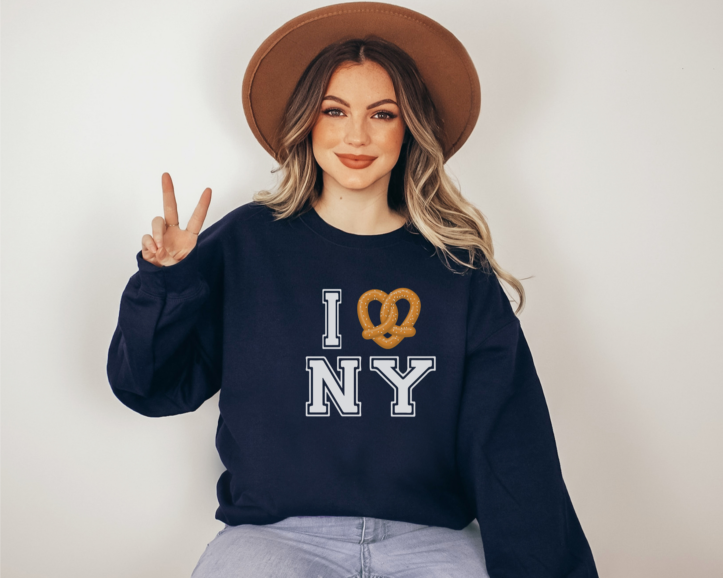 I Pretzel (Love) New York Sweatshirt in Navy