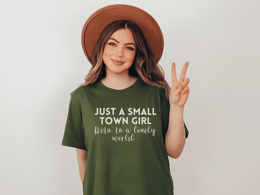 Journey "Just a Small Town Girl" Rock T-Shirt in Olive