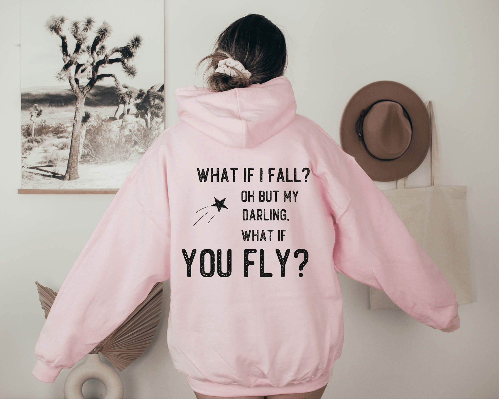 What if I Fall Hoodie in Pink