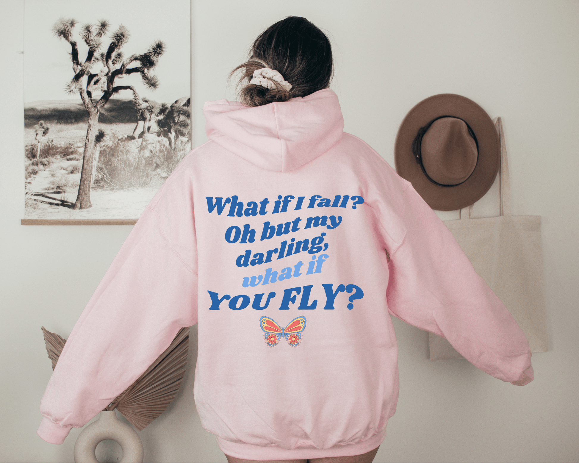 Retro What if You Fly Hoodie in Pink