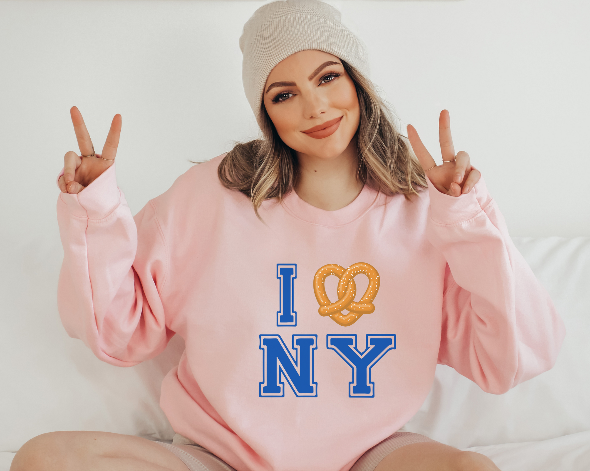 I Pretzel (Love) New York Sweatshirt in Pink
