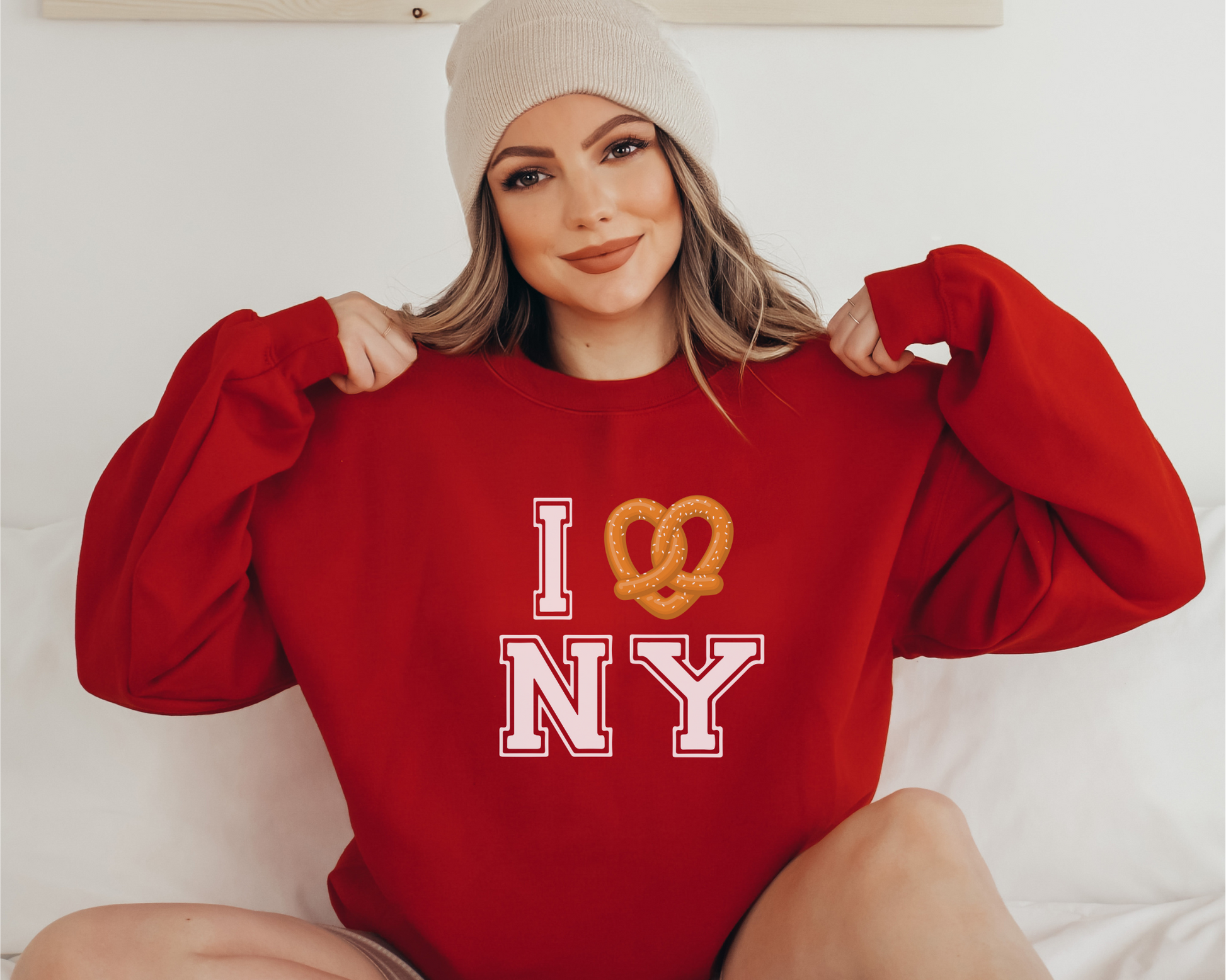 I Pretzel (Love) New York Sweatshirt in Red
