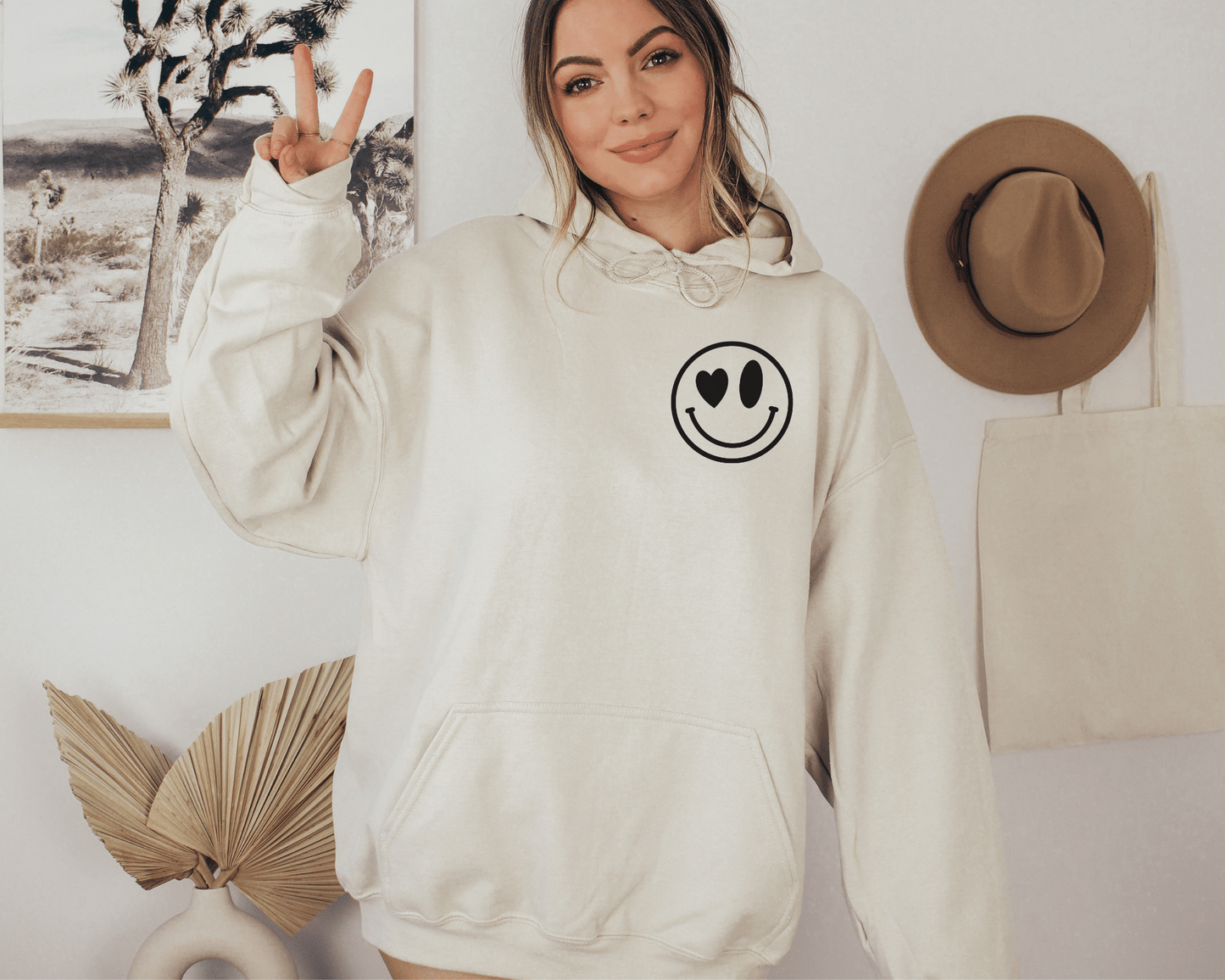 Grow with the Flow Hoodie in Sand, front of hoodie.