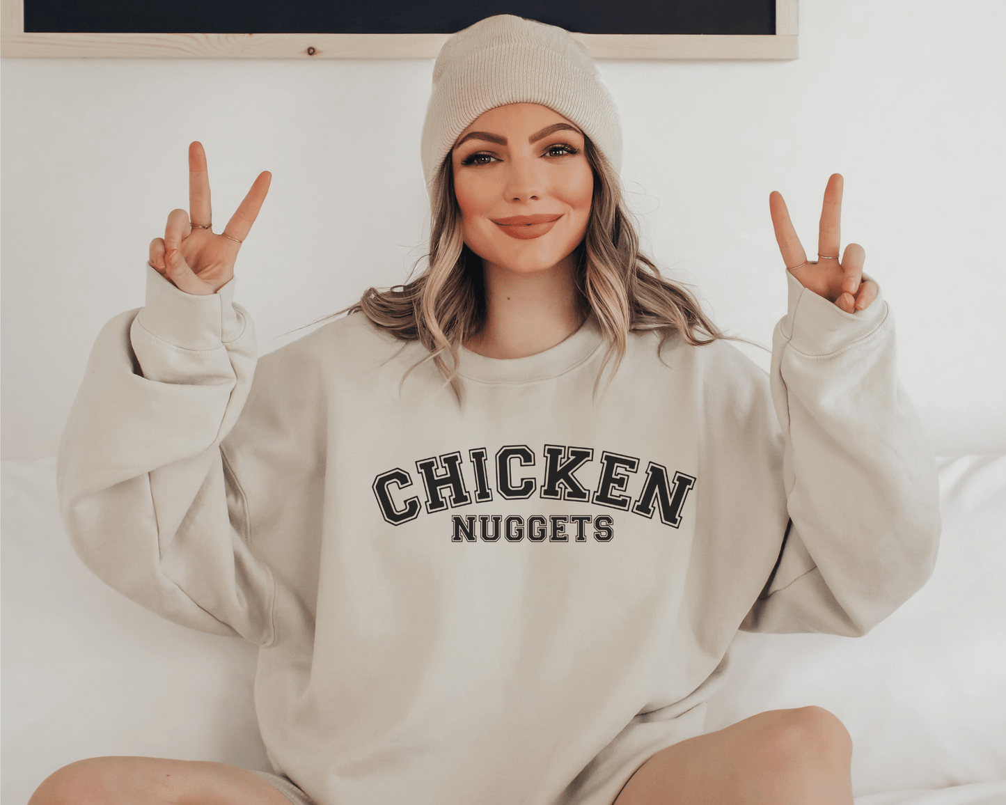 Chicken Nugget Sweatshirt in Sand