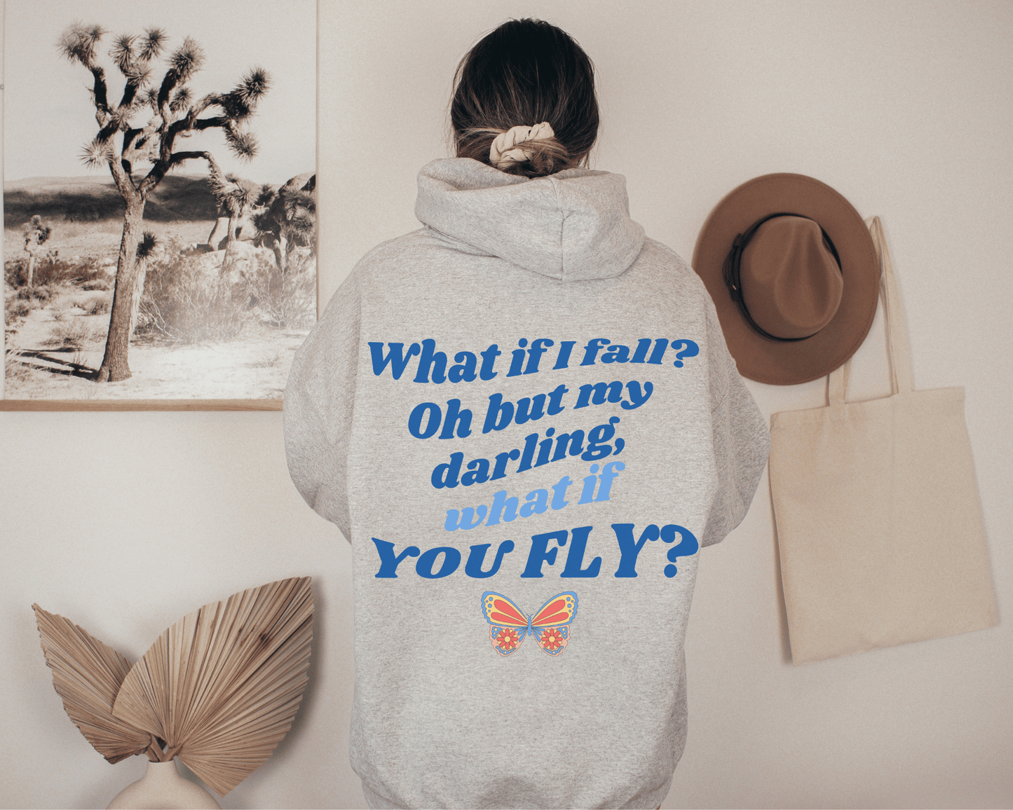 Retro What if You Fly Hoodie in Sport Gray