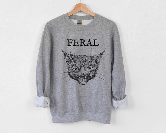 Feral Cat Sweatshirt in Sport Gray