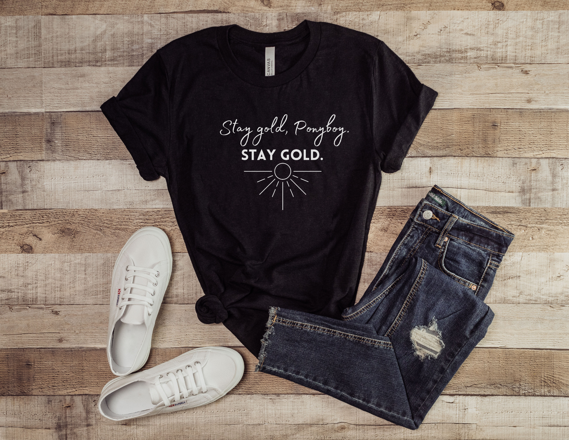 Stay Gold Ponyboy T-Shirt in Black Heather