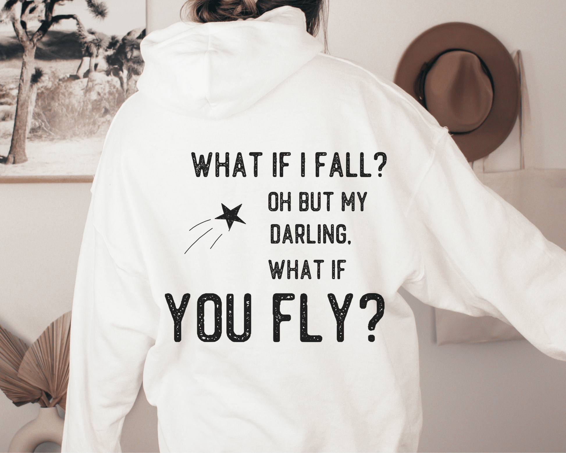 What if I Fall Hoodie in White