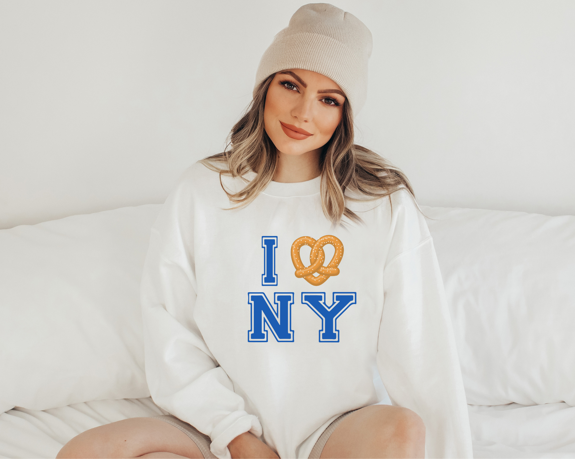 I Pretzel (Love) New York Sweatshirt in White