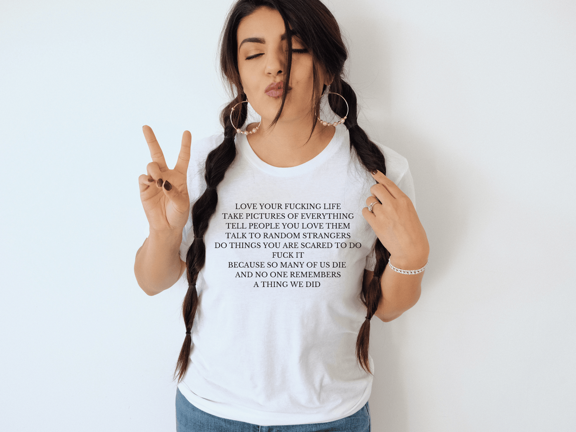 Love Your Life, Fuck It T-Shirt in White