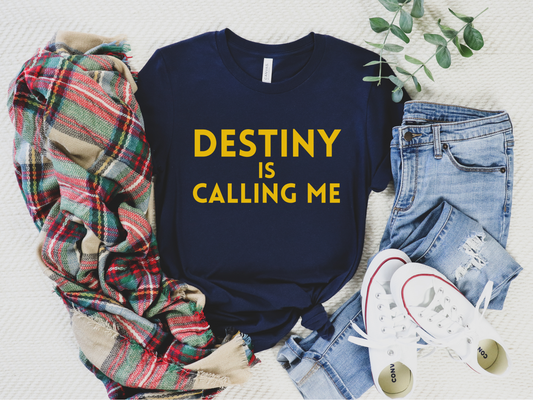 Destiny is Calling Me Michigan T-Shirt in Navy